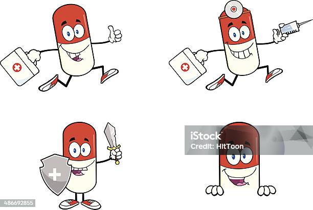 Vetores de Coleção De Mascote De Comprimidos 3 e mais imagens de Comprimido - Comprimido, Cápsula, Pessoa autêntica