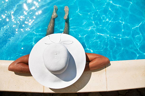 istock Woman in the water pool. 486693757