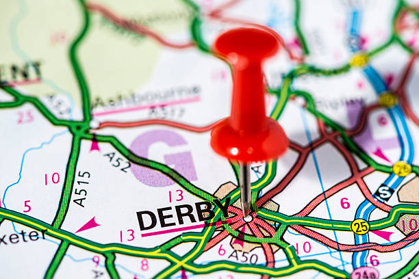 istock European cities on map series: Derby 486695263