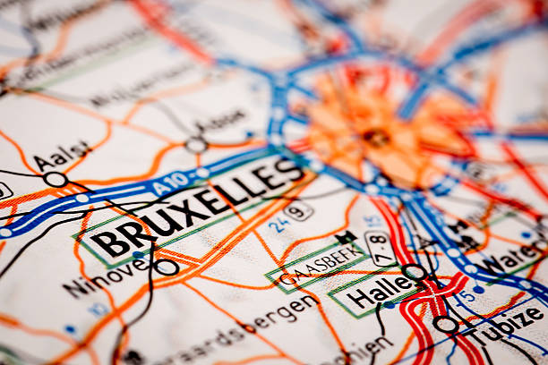 istock Bruxelles City on a Road Map 486695264