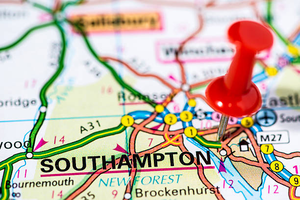 istock European cities on map series: Southampton 486695289