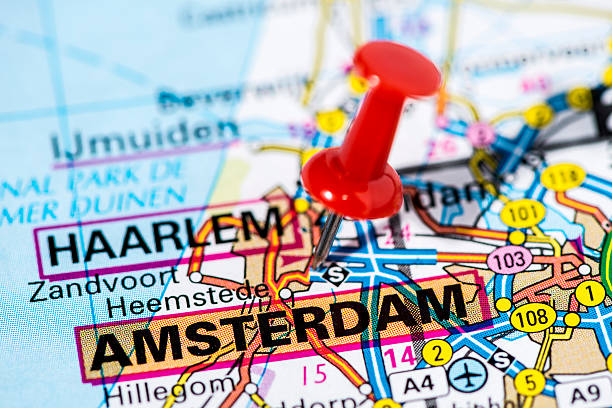 istock European cities on map series: Amsterdam 486695323