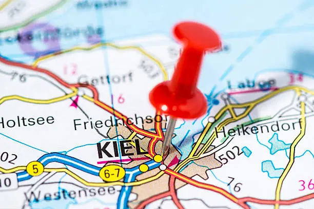 European cities on map series: Kiel