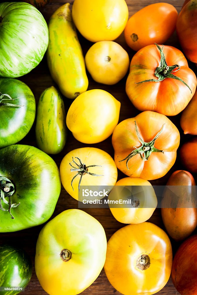 Tomatoes Gradient Varieties of heirloom tomatoes. Gradient composition. Color Gradient Stock Photo