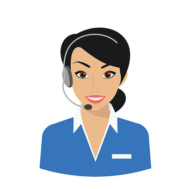 여성 콜 센터 상담직원 - hotel reception customer service representative headset receptionist stock illustrations