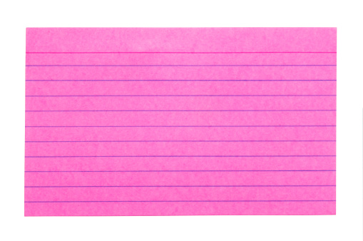 Pink index card