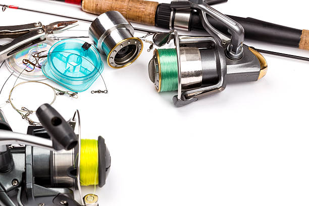 istock fishing tackles - rod, reel, line and lures 486698662