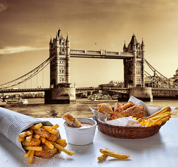 istock Fish and Chips against Tower Bridge in London, England 486700110