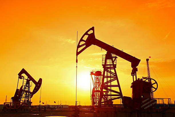 istock Oil pump, oil industry equipment 486700364