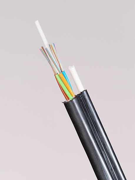 istock Black Figure 8 aerial fiber optic cable 486702648
