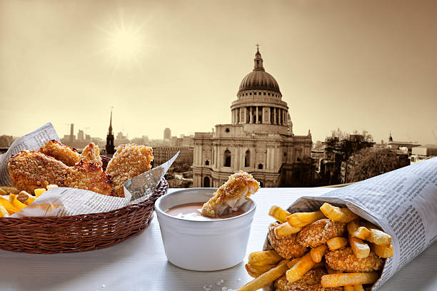 istock Fish and Chips against St. Pauls Cathedral in London. 486702666