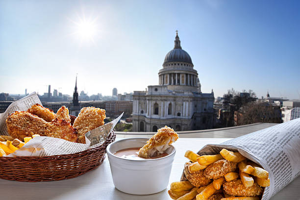istock Fish and Chips against St. Pauls Cathedral in London. 486702914