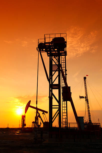 istock Oil pump, oil industry equipment 486703342