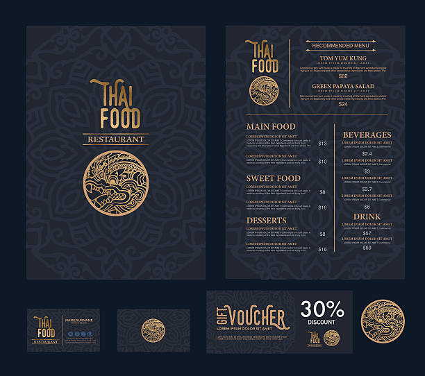 ภาพประกอบสต็อกที่เกี่ยวกับ “เวกเตอร์อาหารไทยเมนูเมนูแม่แบบ - อาหารไทย”