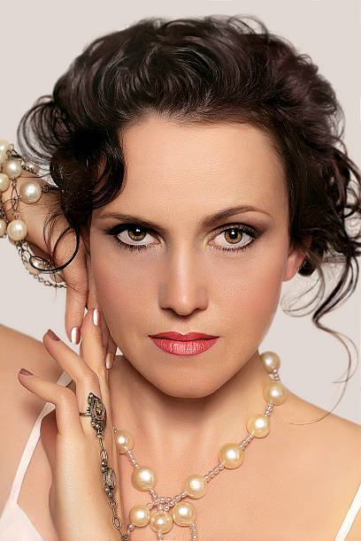 istock Beautiful young model with bright make-up and manicure 486706740