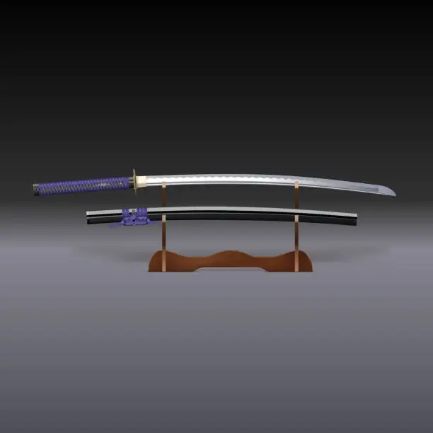 Vector illustration of Traditional Samurai Sword