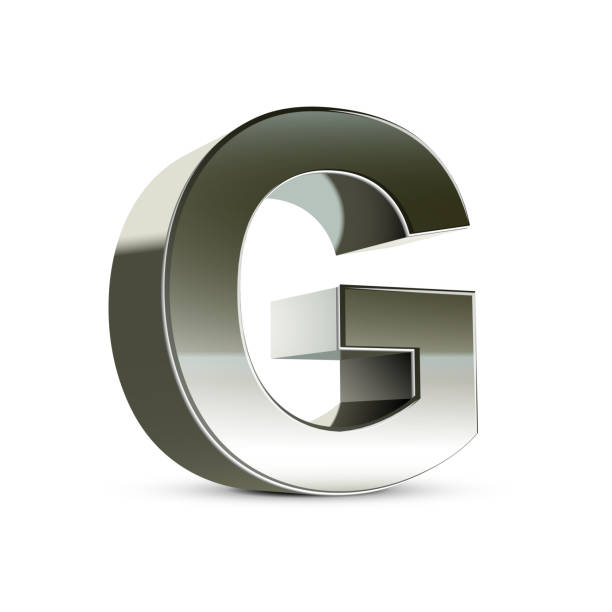 3 d 실버 제강 알파벳 g - alphabet white background letter g three dimensional shape stock illustrations