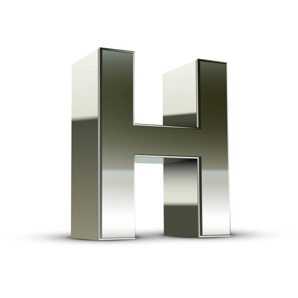 3 d 실버 제강 알파벳 h - letter h alphabet metal three dimensional shape stock illustrations