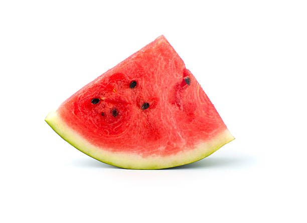 istock Slice of watermelon on a white background. 486707652