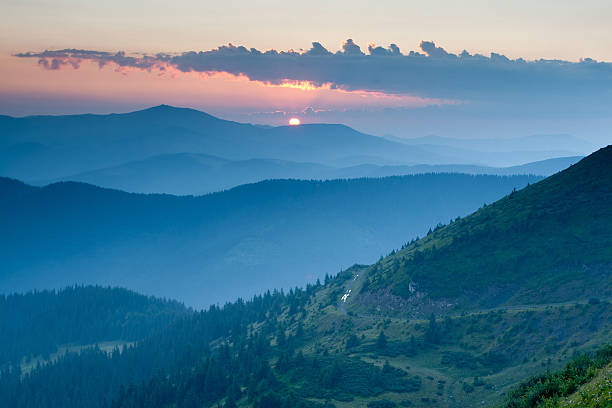 istock Sunrise in Carpathian mountains valley 486707960