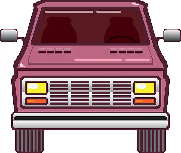 Vector illustration of Vintage Van Front