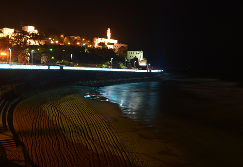 Night View Of Balluta Bay In St. Julian's, Malta