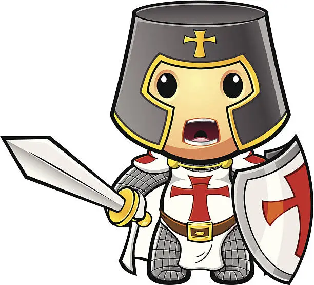 Vector illustration of St George Knight Ready To Fight