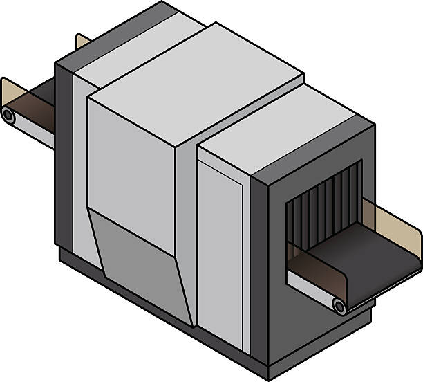 illustrations, cliparts, dessins animés et icônes de les bagages à main x-ray scanner - airport isometric airport security x ray