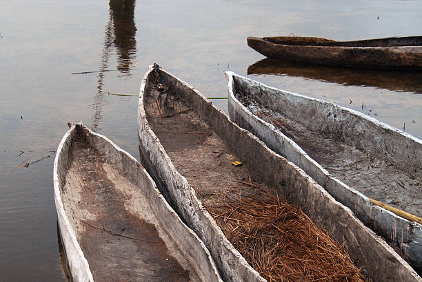 canoas no delta do okavango - makoro - fotografias e filmes do acervo