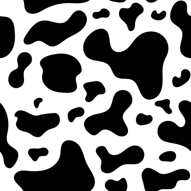illustrazioni stock, clip art, cartoni animati e icone di tendenza di seamless pattern di pelle bovina - cow hide fur backgrounds