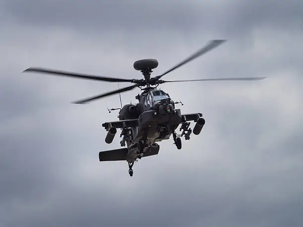 Apache helicopter in flight