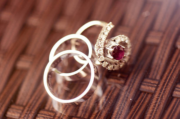 istock Beautiful wedding and engagement rings 486719510