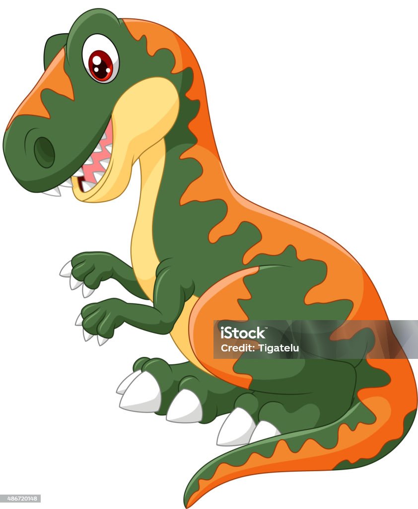 Cartoon happy tyrannosaurus illustration animal, archeology, big, body, carnivore, carnivorous, cartoon, characters, comic, creature, cute, dangerous, dino, dinosaur, era, extinct, fantasy, fossil, funny, green, huge, hunter, illustration, isolated, jurassic, large, lizard, mascot, monster, nature, posing, predator, prehistoric, raptor, reptile, rex, scale, sitting, tail, teeth, terrific, time, tyrannosaurus, vector, wild, wildlife, young Dinosaur stock vector