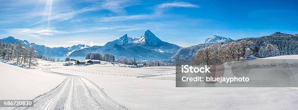 Winterlandschaft Der Bayerischen Alpen Mit Watzmannmassiv Deutschland Stockfoto und mehr Bilder von Schnee