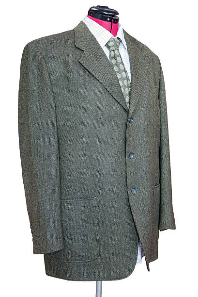istock green tweed jacket with shirt and tie isolated 486721146