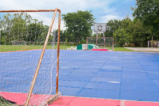 istock Old football field in the school. 486721368