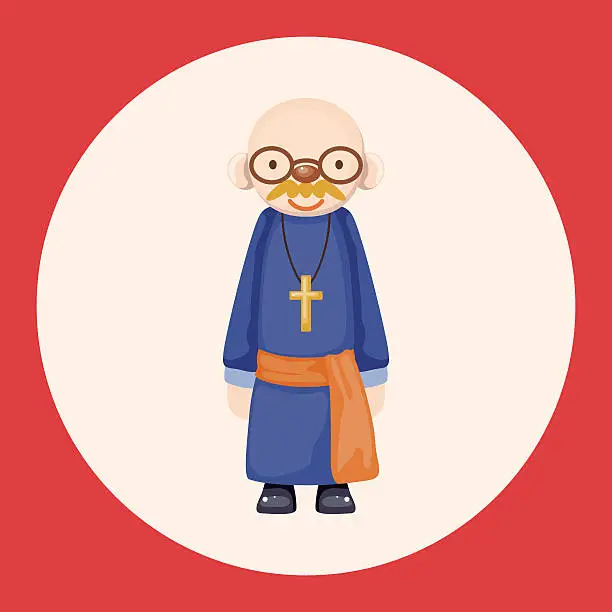 Vector illustration of pastor and nun theme elements