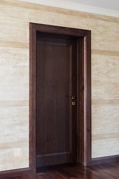 istock Wooden entrance door 486726138