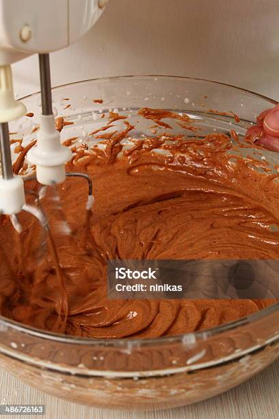 Making Chocolate Hazelnut Meringue Cake Stock Photo - Download Image Now - Activity, Arranging, Baker - Occupation