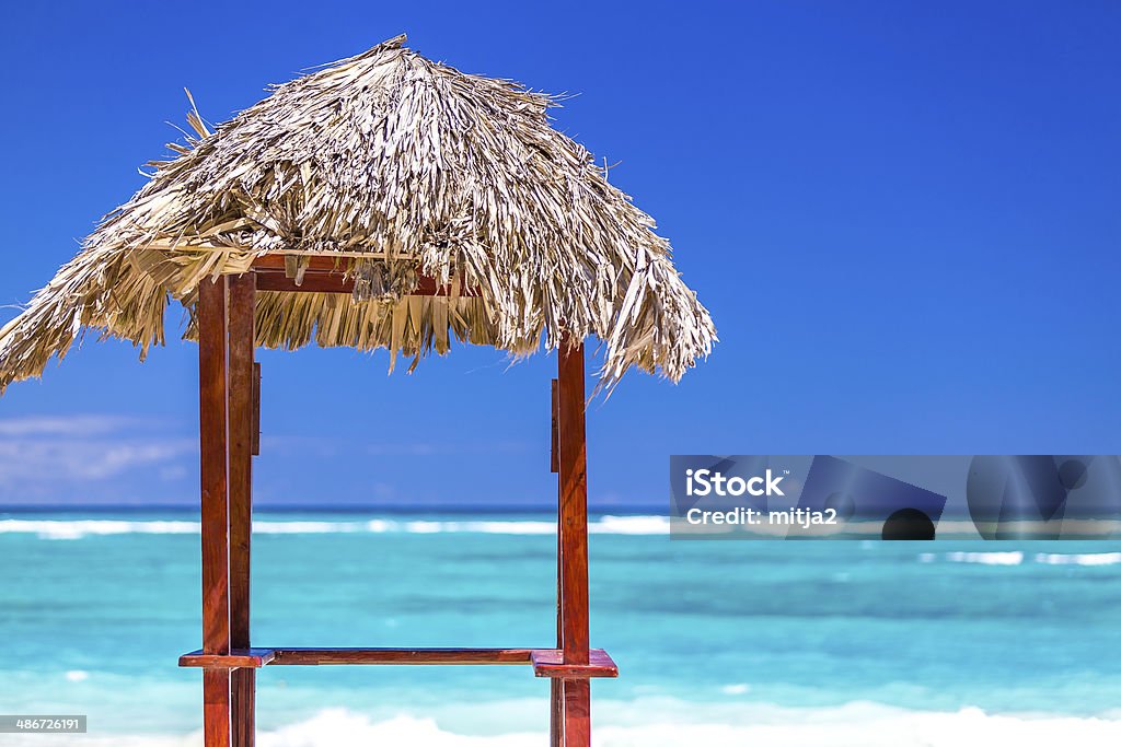 Caribbean Beach Dreamy caribbean beach with blue sky and turquoise water. Bay of Water Stock Photo