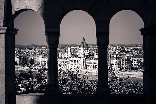 View of Hungarian Parliament Building stock photo