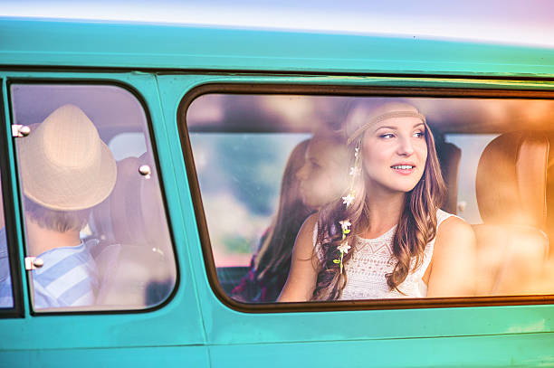 istock Young hipster friends on road trip 486727534
