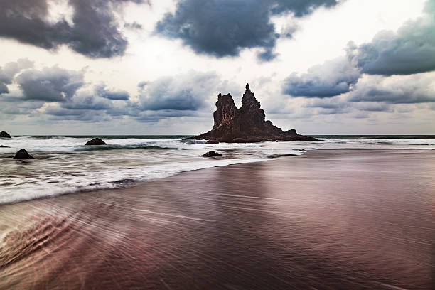 istock Rising tide in a quiet beach in Canary Islands 486728072