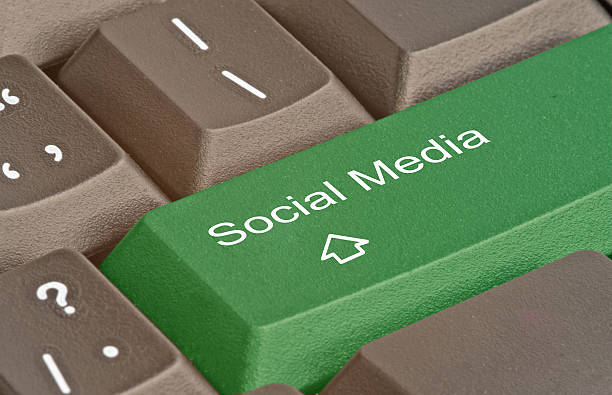 istock Keyboard with key for social media 486728715
