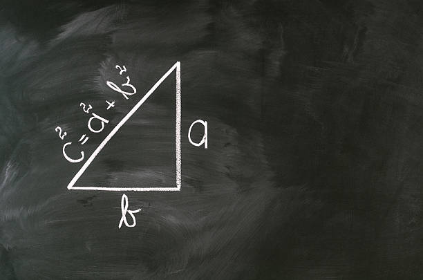 Pythagoras formula Pythagoras formula write on blackboard with chalk pythagoras stock pictures, royalty-free photos & images