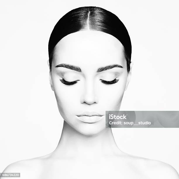 Pure Beauty Stock Photo - Download Image Now - Eyebrow, Fashion Model, Black Color