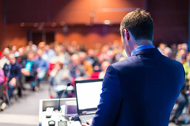 Speaker at Business Conference and Presentation. stock photo