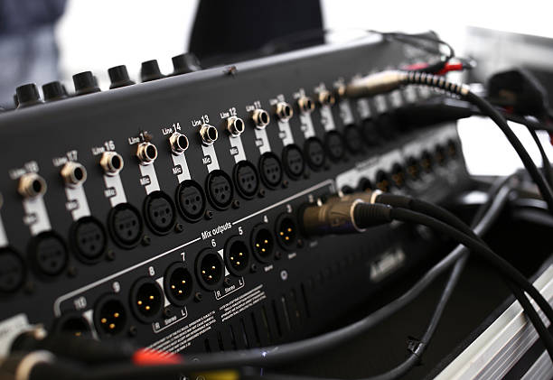 istock Stage lighting equipment mounting on a stage during festival in 486734810
