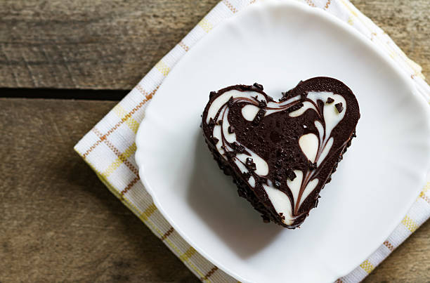 istock chocolate cake in a heart, valentine, dessert 486735912