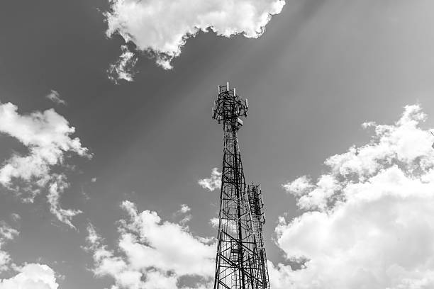 istock Steel telecommunication tower Black & White 1 486736702